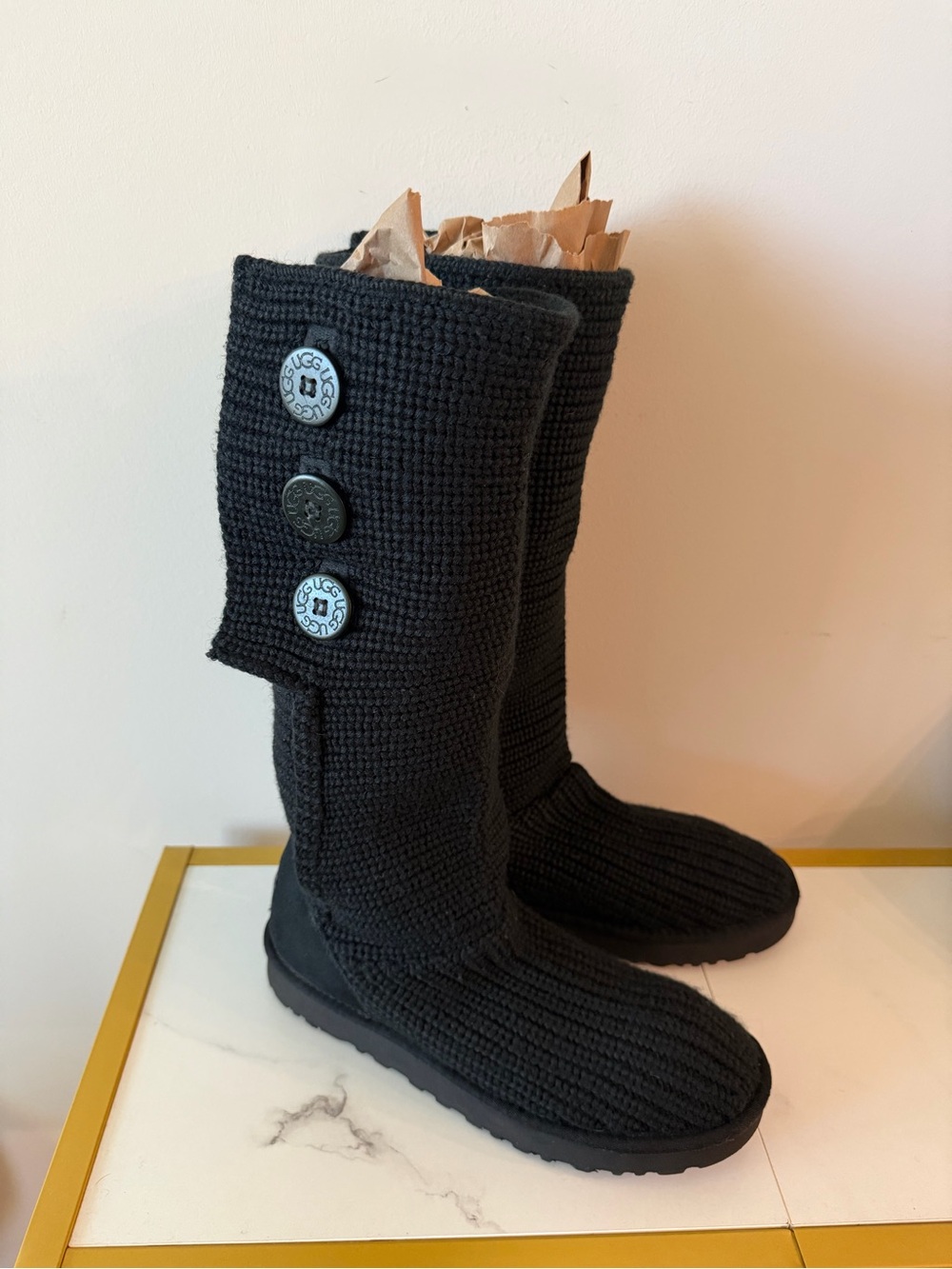 GUC Ugg Size 10 Tall Crotchet Cardy Boots - Picture 5 of 9